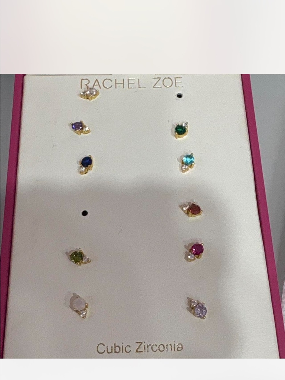 Rachel Zoe Multicolor Cubic Zirconia Stud Earring Set